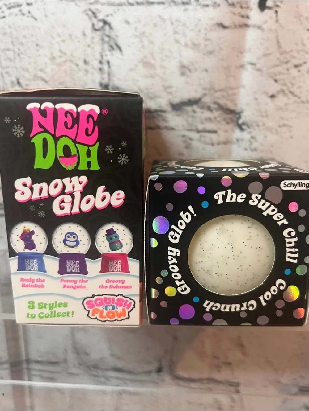 BNIB! RARE SnowGlobe Groovy the Dohman + NeeDoh SnowBall Crunch